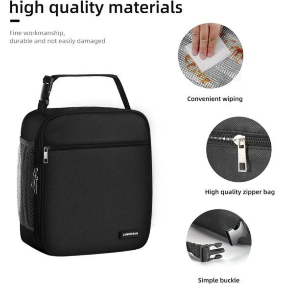 Large insulated lunch bag for men women portable cooler tote for work picnic tra - Picture 7 of 8
